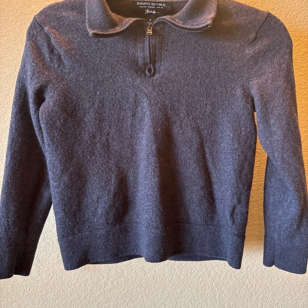 Banana Republic Youth Medium Italian Merino Yarn Half-Zip Sweater by Baruffa